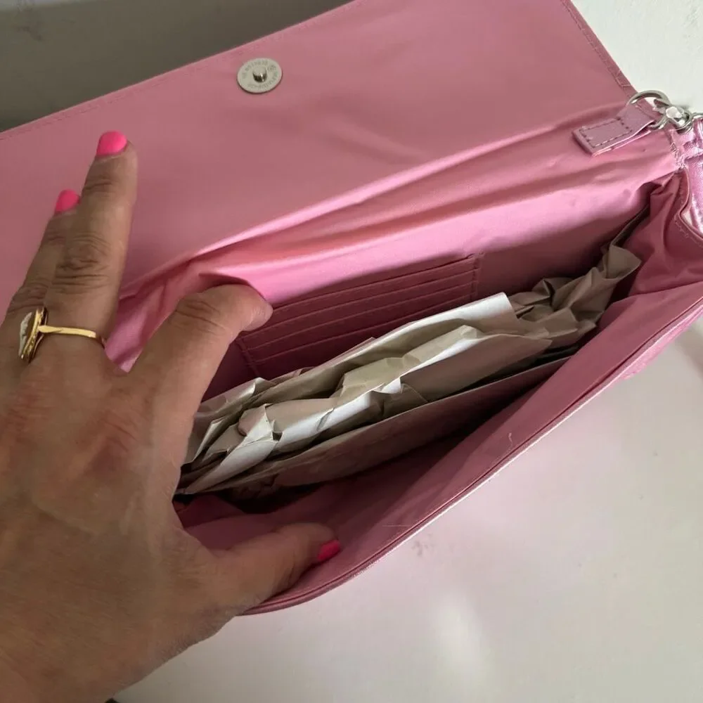 Hello Kitty 2012 Metallic Pink Rhinestone Clutch NEW